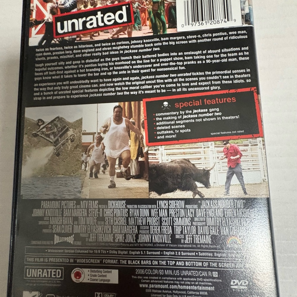 Jackass Number Two Unrated DVD - Picture 2 of 3